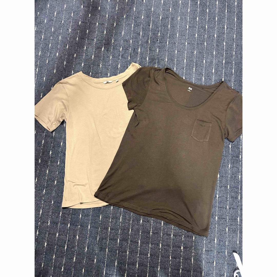 UNIQLO(ユニクロ)のUNIQLO『Tシャツ』2枚セッ レディースのトップス(Tシャツ(長袖/七分))の商品写真