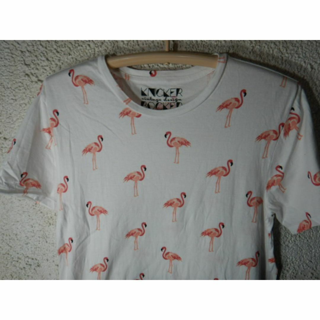 8982　KNICKER ROCKER　フラミンゴ　総柄　デザイン　tシャツ　 メンズのトップス(Tシャツ/カットソー(半袖/袖なし))の商品写真