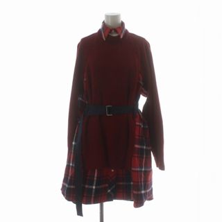 サカイ 17AW ワンピース ミニ ニット チェック 切替 17-03461 1