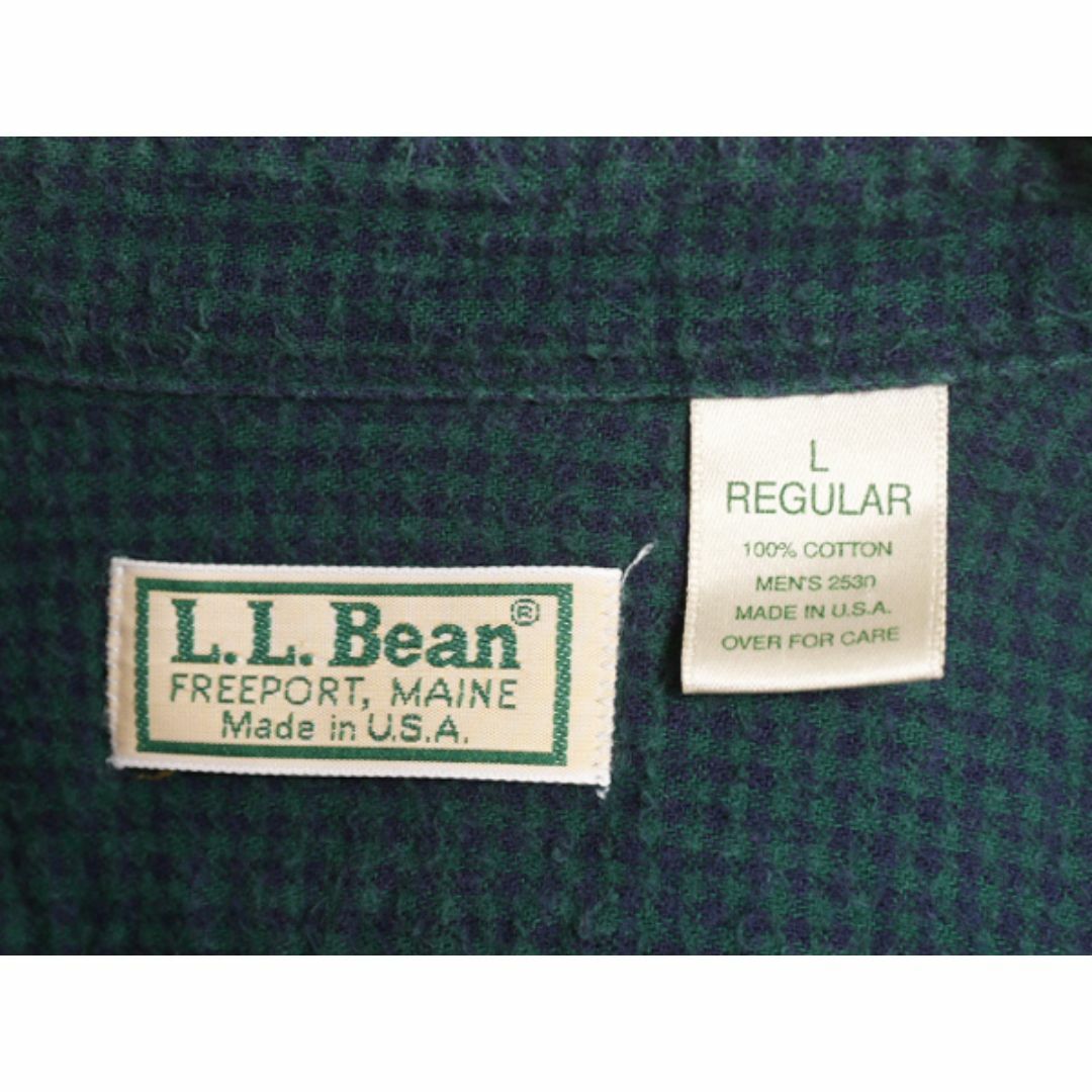 L.L.Bean(エルエルビーン)の80s USA製 エルエルビーン チェック 長袖 フランネル シャツ メンズ L 80年代 LLBEAN ヴィテージ LLビーン コットン 長袖シャツ ネルシャツ メンズのトップス(シャツ)の商品写真