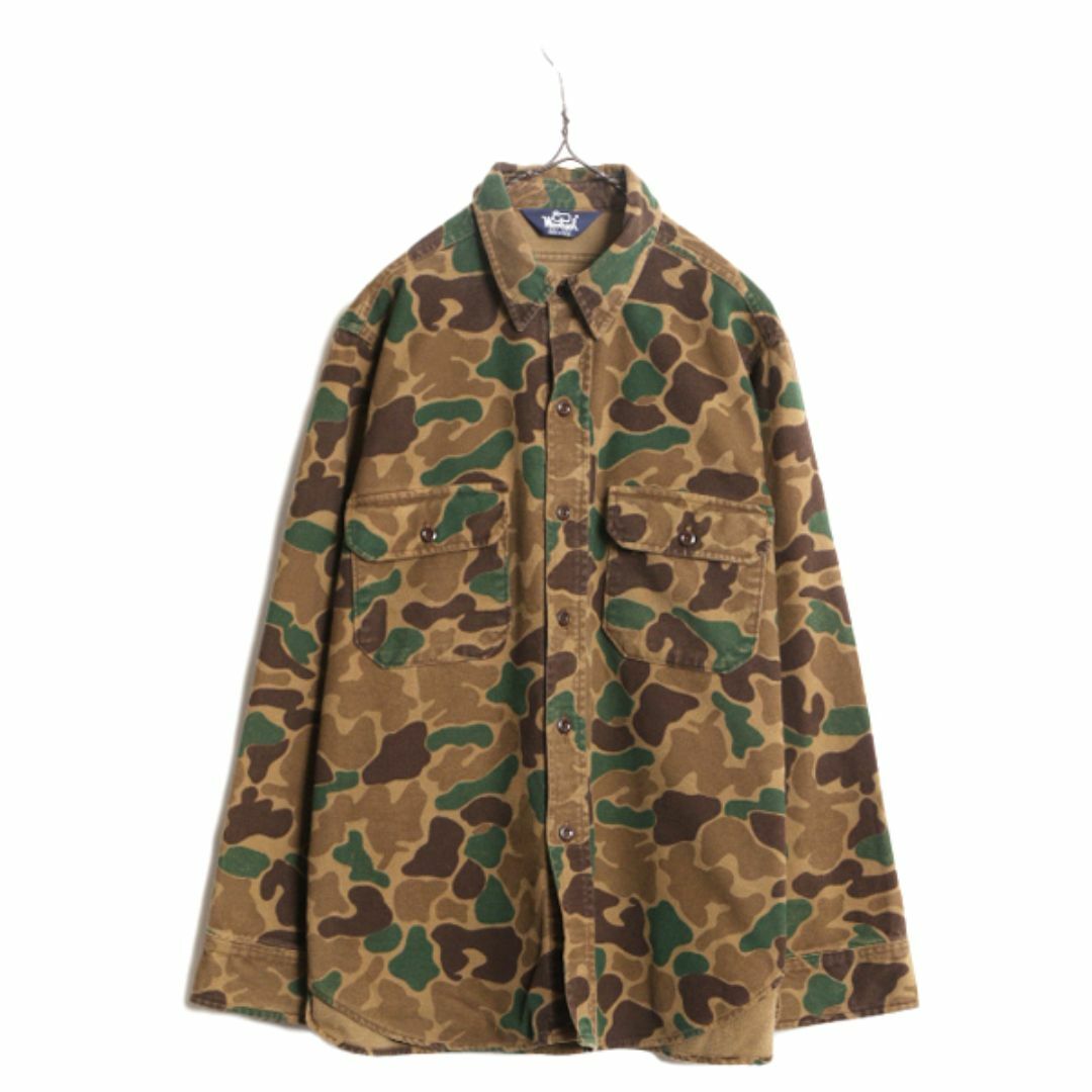 WOOLRICH(ウールリッチ)の80s USA製 ウールリッチ ダックハンター カモ シャモア クロス シャツ メンズ L 程 / ヴィンテージ Woolrich ネルシャツ フランネル 迷彩  メンズのトップス(シャツ)の商品写真