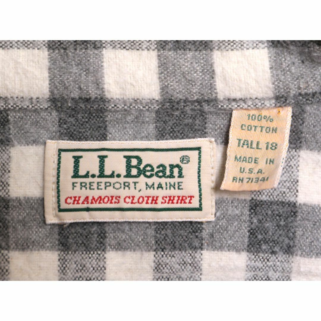 L.L.Bean(エルエルビーン)の80s USA製 エルエルビーン チェック シャモア クロス 長袖 シャツ メンズ XXL 程 古着 80年代 LLBEAN ヴィンテージ ネルシャツ 長袖シャツ  メンズのトップス(シャツ)の商品写真