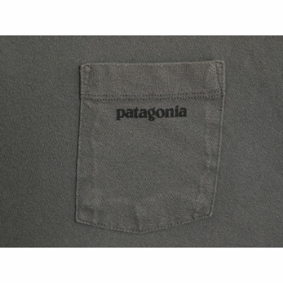 patagonia(パタゴニア)の16年製 パタゴニア ポケット付き 両面 プリント 半袖 Tシャツ メンズ L / Patagonia アウトドア ポケT P-6 ボックスロゴ バックプリント 灰 メンズのトップス(Tシャツ/カットソー(半袖/袖なし))の商品写真