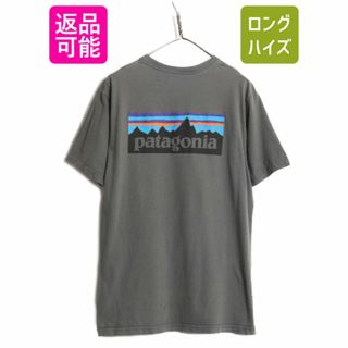 16年製 パタゴニア ポケット付き 両面 プリント 半袖 Tシャツ メンズ L / Patagonia アウトドア ポケT P-6 ボックスロゴ バックプリント 灰