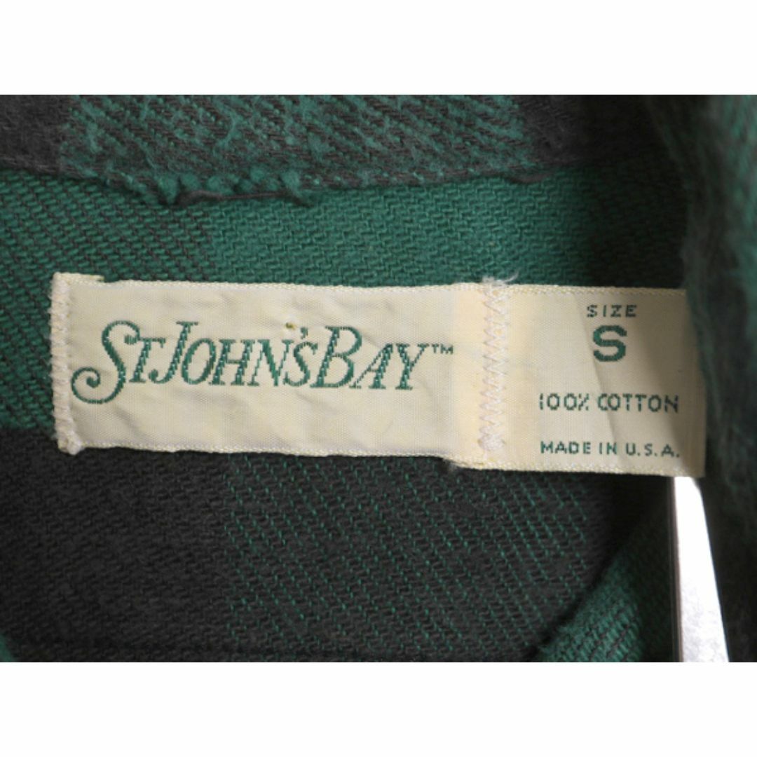 80s USA製 ST JOHN'S BAY ブロック チェック 長袖 ヘビー フランネル シャツ メンズ S セントジョンズベイ 80年代 ヴィンテージ 長袖シャツ メンズのトップス(シャツ)の商品写真