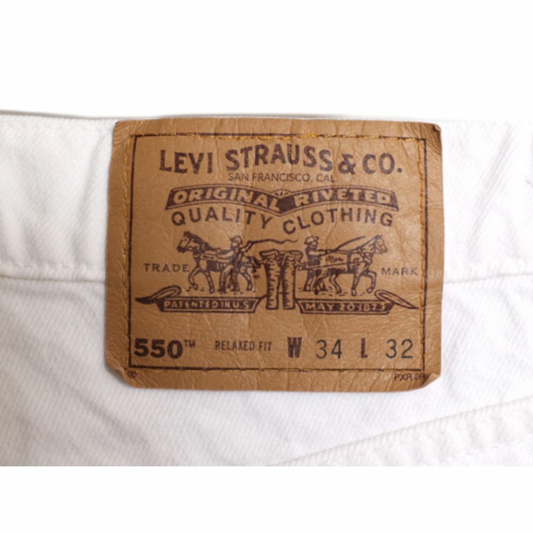 Levi's(リーバイス)の90s USA製 リーバイス 550 リラックス フィット テーパード ホワイト デニム パンツ メンズ 34 32 / 古着 90年代 Levis ジーンズ ジーパン メンズのパンツ(デニム/ジーンズ)の商品写真