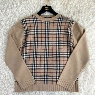 バーバリーブラックレーベル(BURBERRY BLACK LABEL)の人気　バーバリーブラックレーベル　ノバチェック  ニット　セーター　高級(ニット/セーター)