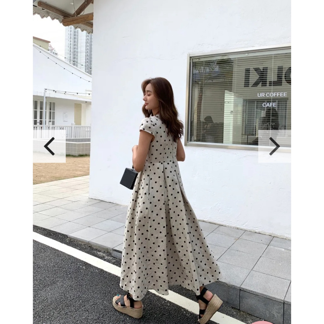 birthdaybash LINEN DOT DRESS レディースのワンピース(ロングワンピース/マキシワンピース)の商品写真