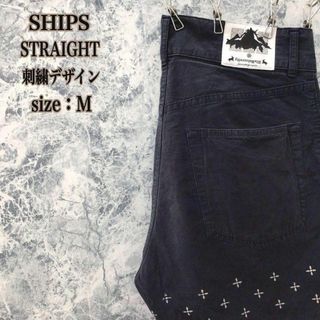 SHIPS - D264【激レア】シップスSHIPS刺繍フェアアイル柄デザイン薄手コットンパンツ