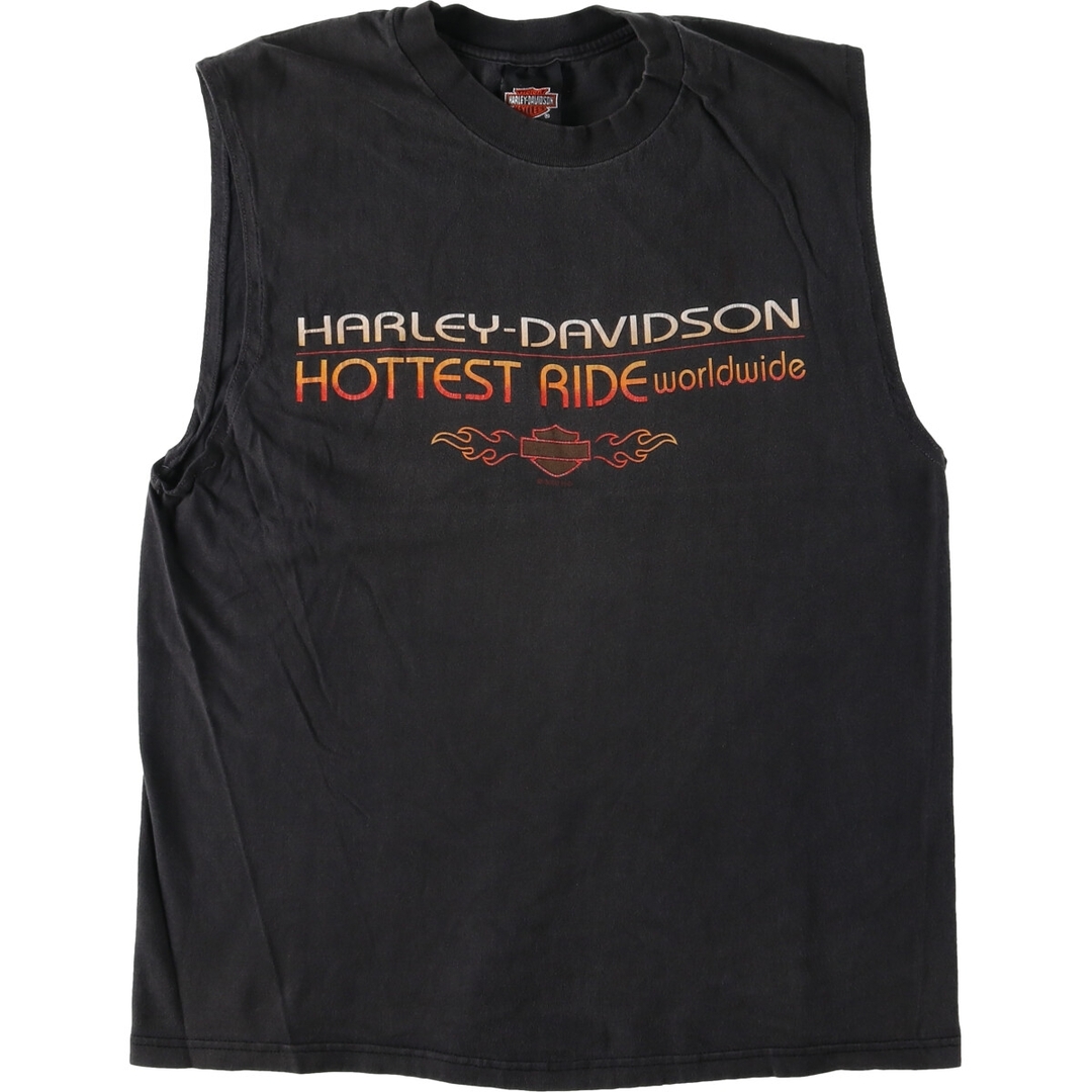 Harley Davidson(ハーレーダビッドソン)の古着 00年代 ハーレーダビッドソン Harley-Davidson ノースリーブ モーターサイクル バイクTシャツ USA製 メンズL /eaa448984 メンズのトップス(Tシャツ/カットソー(半袖/袖なし))の商品写真