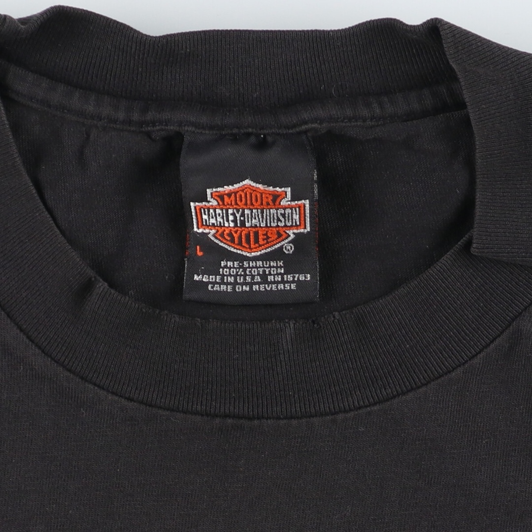 Harley Davidson(ハーレーダビッドソン)の古着 90年代 ハーレーダビッドソン Harley-Davidson モーターサイクル バイクTシャツ USA製 メンズL ヴィンテージ /eaa448989 メンズのトップス(Tシャツ/カットソー(半袖/袖なし))の商品写真