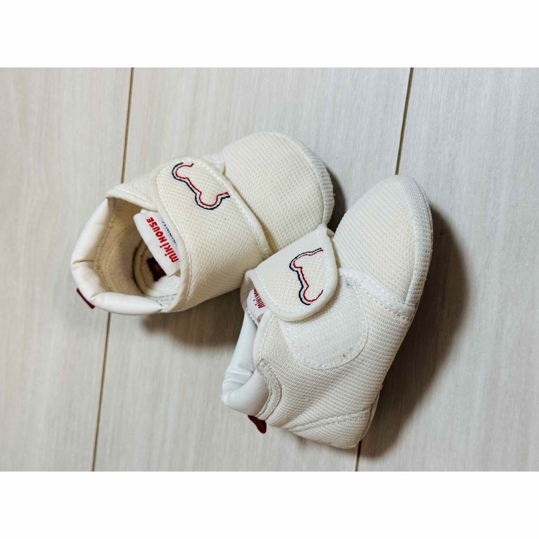 mikihouse(ミキハウス)のMIKIHOUSE ミキハウス ファーストベビーシューズ ホワイト 12cm キッズ/ベビー/マタニティのベビー靴/シューズ(~14cm)(フラットシューズ)の商品写真