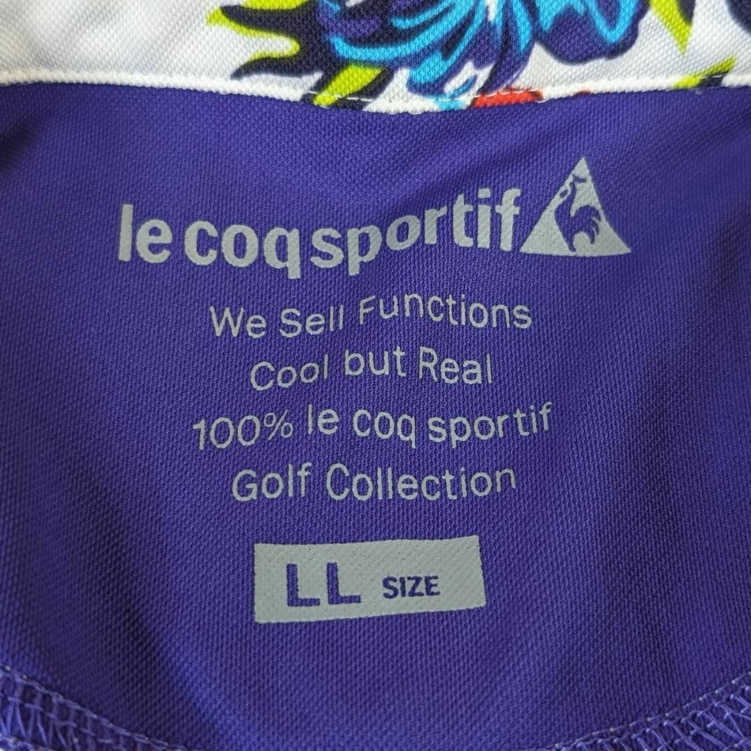le coq sportif(ルコックスポルティフ)の【ルコック】ゴルフウェア　シャツ　半袖　白　花柄　総柄　LL　XL　美品 スポーツ/アウトドアのゴルフ(ウエア)の商品写真
