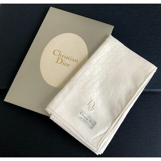 クリスチャンディオール(Christian Dior)の新品ケース付きクリスチャンディオール刺繍ロゴ入りトロッター柄織りハンカチ膝掛け(ハンカチ)