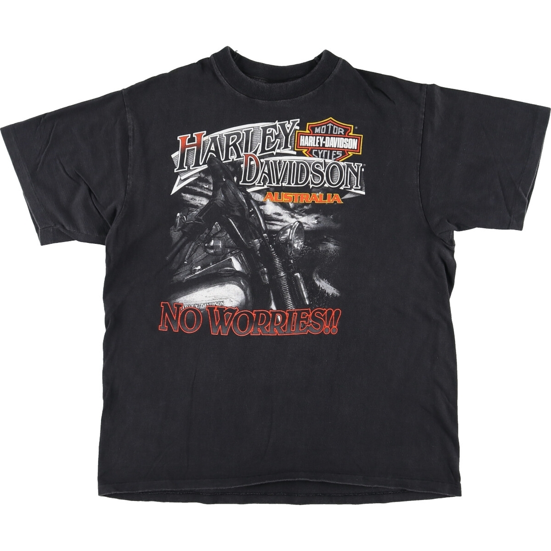 Harley Davidson(ハーレーダビッドソン)の古着 90年代 ハーレーダビッドソン Harley-Davidson モーターサイクル バイクTシャツ オーストラリア製 メンズXL ヴィンテージ /eaa448929 メンズのトップス(Tシャツ/カットソー(半袖/袖なし))の商品写真