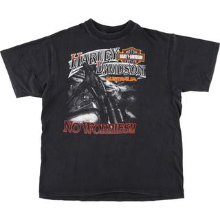 ハーレーダビッドソン(Harley Davidson)の古着 90年代 ハーレーダビッドソン Harley-Davidson モーターサイクル バイクTシャツ オーストラリア製 メンズXL ヴィンテージ /eaa448929(Tシャツ/カットソー(半袖/袖なし))