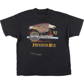 Harley Davidson - 古着 90年代 ハーレーダビッドソン Harley-Davidson 鷲柄 イーグル柄 モーターサイクル バイクTシャツ メンズXL ヴィンテージ /eaa448999