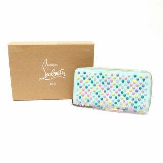 クリスチャンルブタン(Christian Louboutin)のクリスチャン ルブタン 長財布 スタッズ パステル レザー ブルー スパイク(財布)