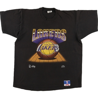 古着 90年代 NUTMEG NBA LOS ANGELES LAKERS ロサンゼルスレイカーズ スポーツプリントTシャツ USA製 メンズXL ヴィンテージ /eaa447825(Tシャツ/カットソー(半袖/袖なし))