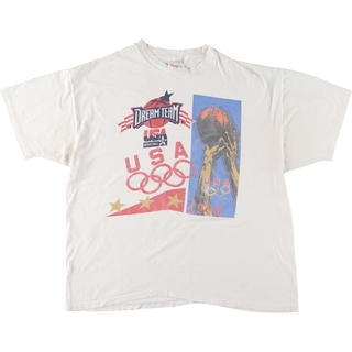 ヘインズ(Hanes)の古着 90年代 ヘインズ Hanes USA OLYMPIC 1996 スポーツプリントTシャツ USA製 メンズXXL ヴィンテージ /eaa447846(Tシャツ/カットソー(半袖/袖なし))