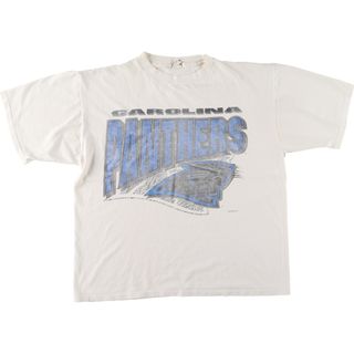 古着 90年代 TRUE-FAN NFL CAROLINA PANTHERS カロライナパンサーズ スポーツプリントTシャツ メンズL ヴィンテージ /eaa447847(Tシャツ/カットソー(半袖/袖なし))