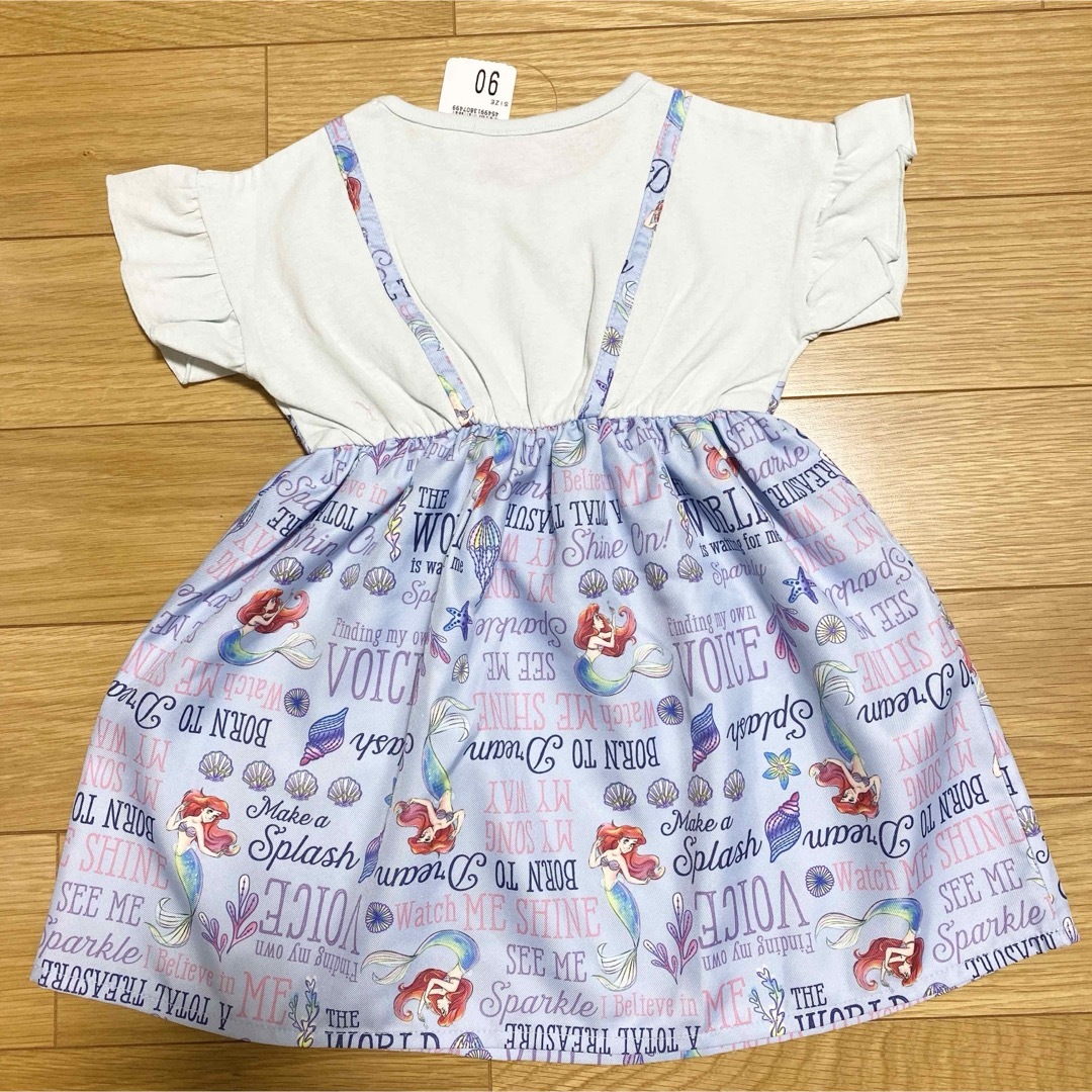 ディズニー　アリエル　ワンピース　90-110 キッズ/ベビー/マタニティのキッズ服女の子用(90cm~)(ワンピース)の商品写真