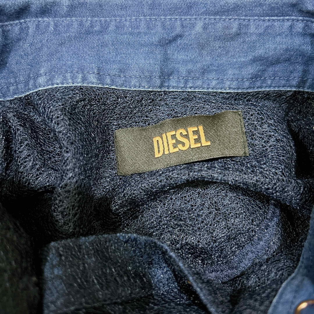 DIESEL(ディーゼル)のDIESEL ディーゼル 長袖 シアートップス デニム ブルー お洒落 夏 レディースのトップス(シャツ/ブラウス(長袖/七分))の商品写真