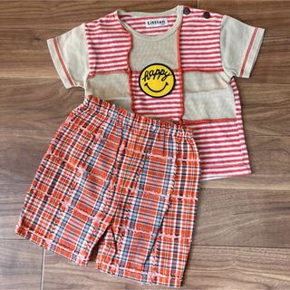 マーキーズ(MARKEY'S)の子供服　セットアップ　90 昭和レトロ　レトロポップ　ニコちゃん　古着　(Tシャツ/カットソー)