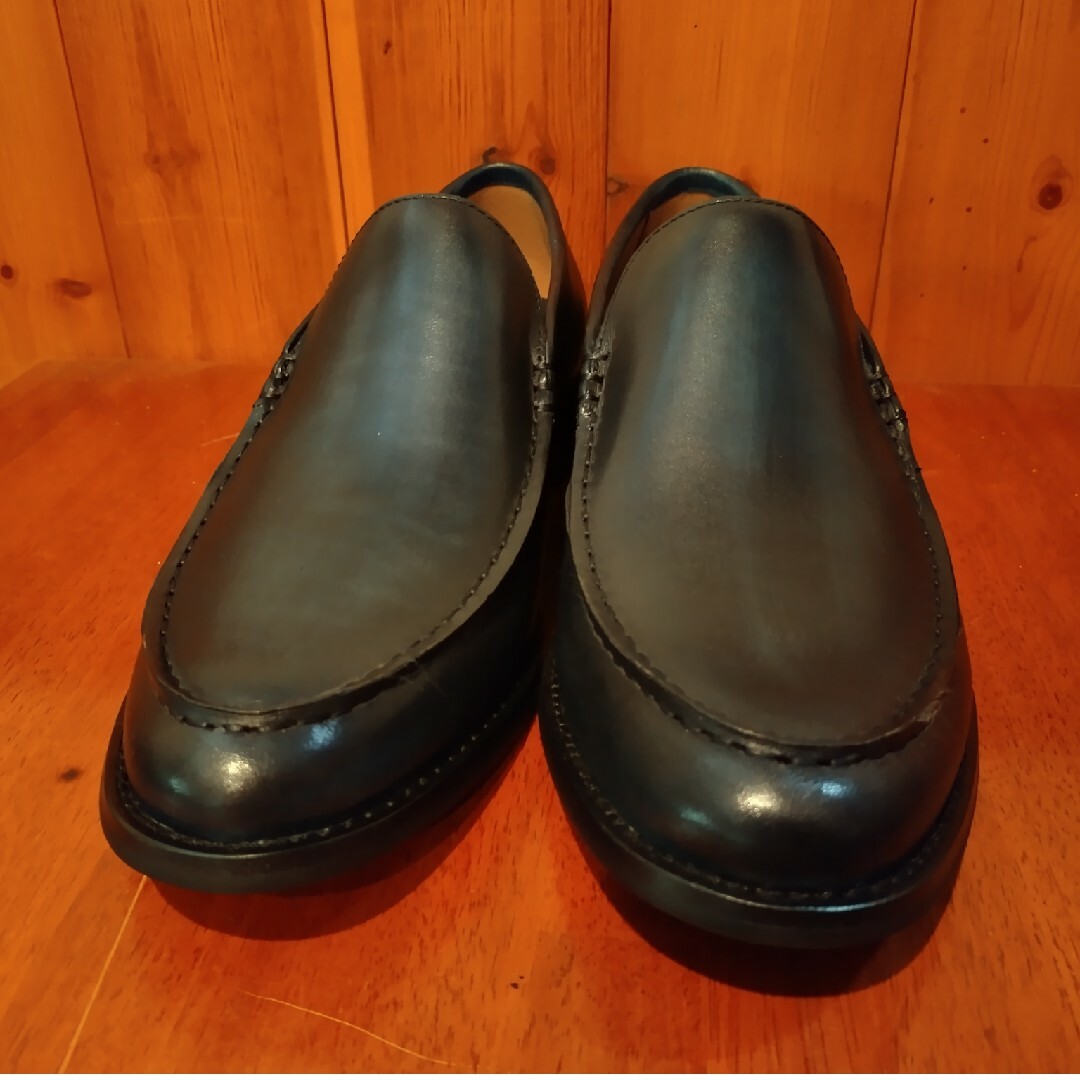 革靴　メンズ　サイズ26cm　ビジネスシューズ　ブラック系ネイビー　未使用 メンズの靴/シューズ(ドレス/ビジネス)の商品写真