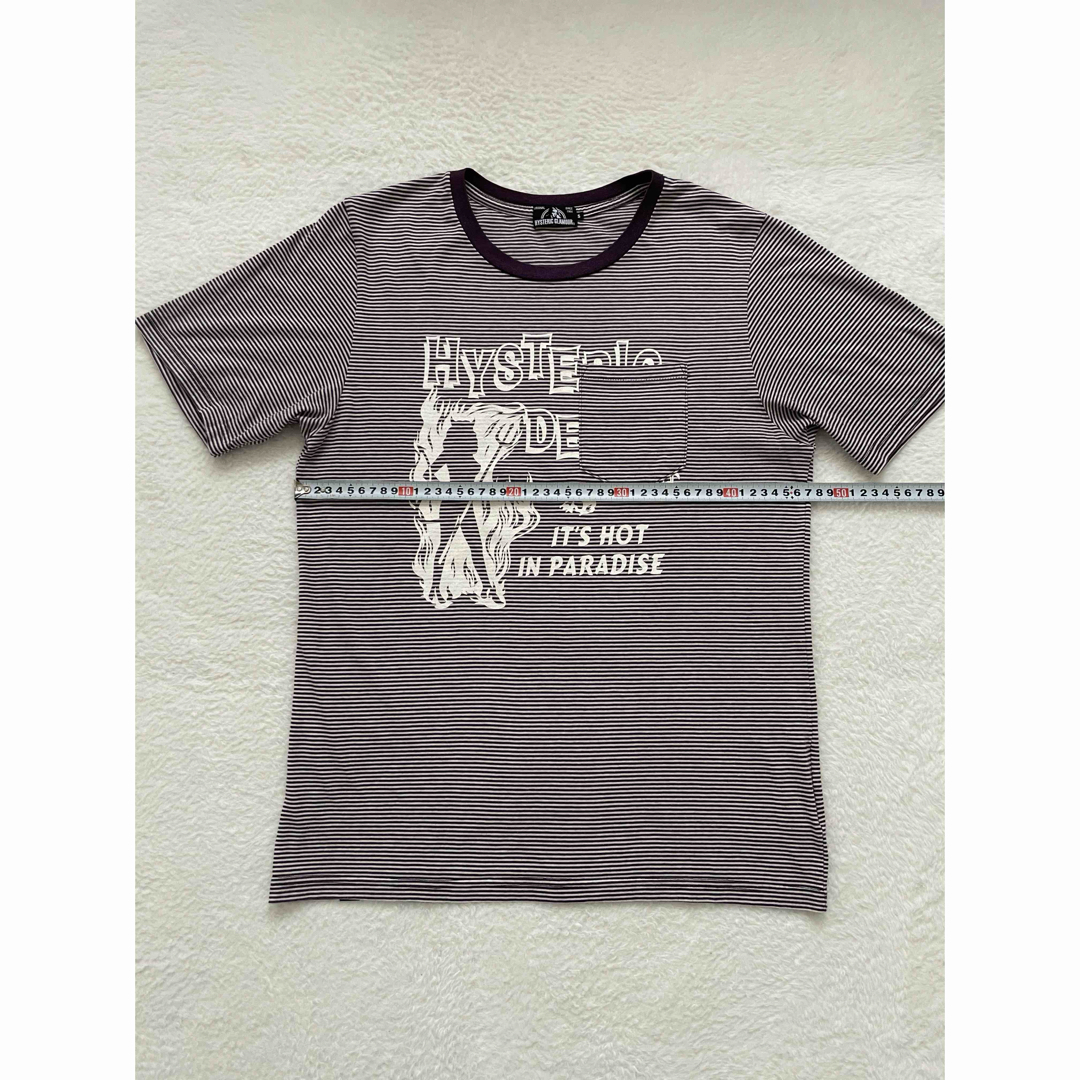 HYSTERIC GLAMOUR(ヒステリックグラマー)のヒステリックグラマー　デビル ヒスガール　ボーダー　半袖Tシャツ　Sサイズ メンズのトップス(Tシャツ/カットソー(半袖/袖なし))の商品写真