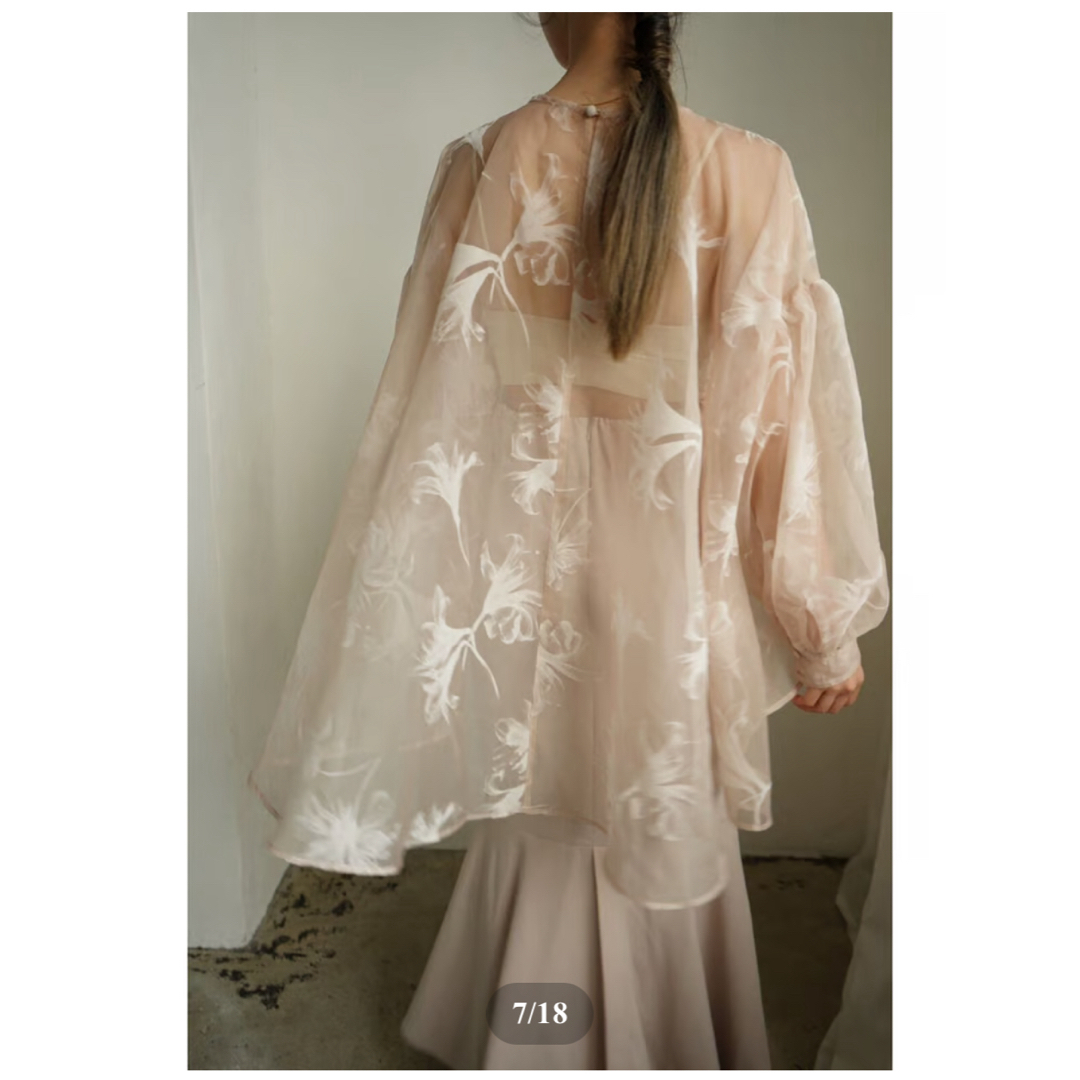 SNIDEL(スナイデル)のacka sheer over flare blouse（ivory） レディースのトップス(シャツ/ブラウス(長袖/七分))の商品写真