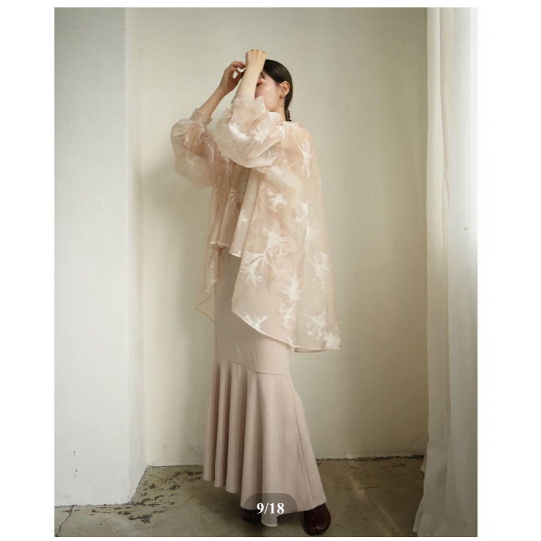 SNIDEL(スナイデル)のacka sheer over flare blouse（ivory） レディースのトップス(シャツ/ブラウス(長袖/七分))の商品写真