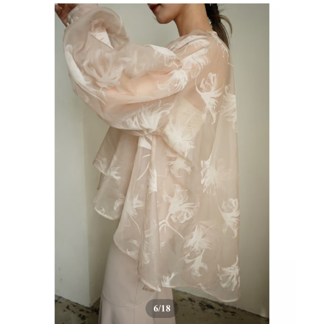 SNIDEL(スナイデル)のacka sheer over flare blouse（ivory） レディースのトップス(シャツ/ブラウス(長袖/七分))の商品写真