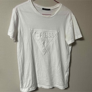 GUESS ゲス 白 Tシャツ エンボス加工 S 難あり