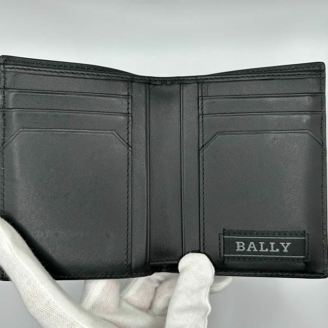 Bally(バリー)の【極美品】BALLY バリー 二つ折り財布 トレスポライン レザー 黒 箱付き メンズのファッション小物(折り財布)の商品写真