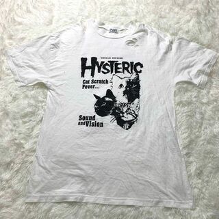 HYSTERIC GLAMOUR - ヒステリックグラマー　ダメージ　Tシャツ 猫　キャット　白