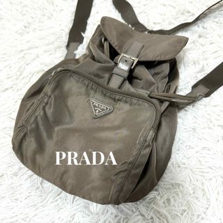 プラダ(PRADA)のPRADA リュック バックパック 三角プレート テスートナイロン カーキ(リュック/バックパック)