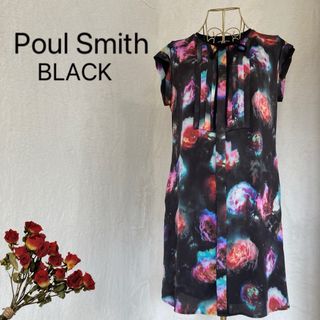 ポールスミス(Paul Smith)のPoul Smith BLACK ポールスミスブラック ワンピース 花柄　総柄(ひざ丈ワンピース)