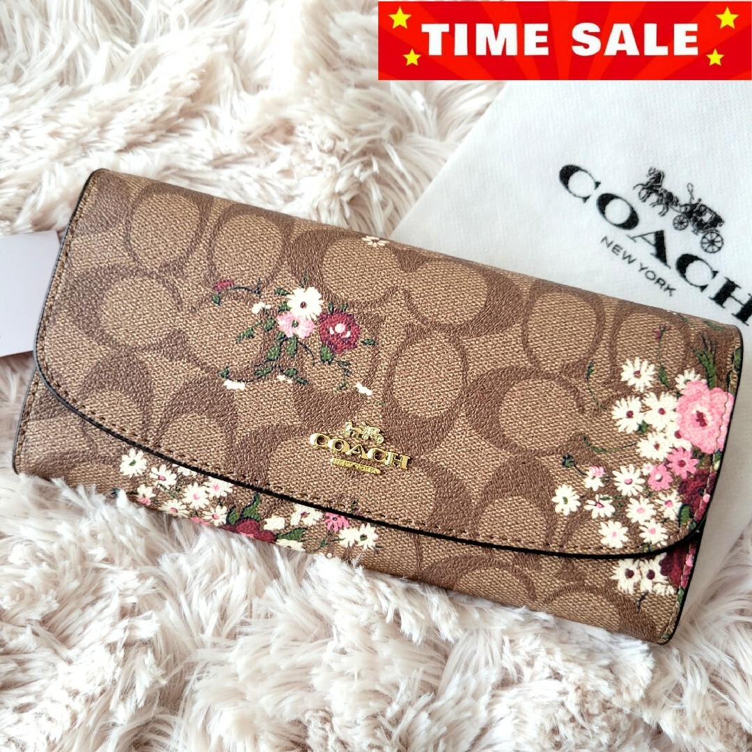 COACH(コーチ)の【新品未使用】COACH コーチ 長財布 エンベロープ 花柄 フローラルプリント レディースのファッション小物(財布)の商品写真