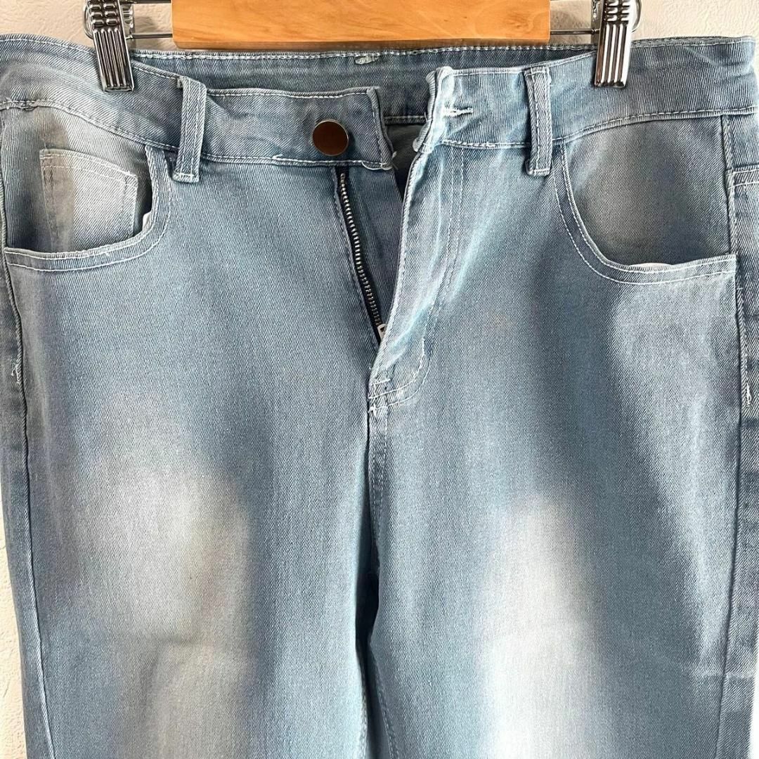 スキニーデニム デニムパンツ スキニージーンズ ストレッチ メンズ ブルー XL メンズのパンツ(デニム/ジーンズ)の商品写真