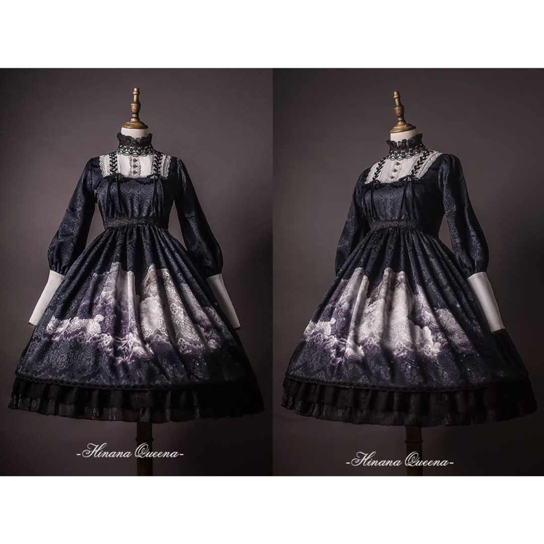 Angelic Pretty(アンジェリックプリティー)の受注生産廃盤品 -The Cloudy Moon Night- ワンピース エンタメ/ホビーのコスプレ(衣装)の商品写真