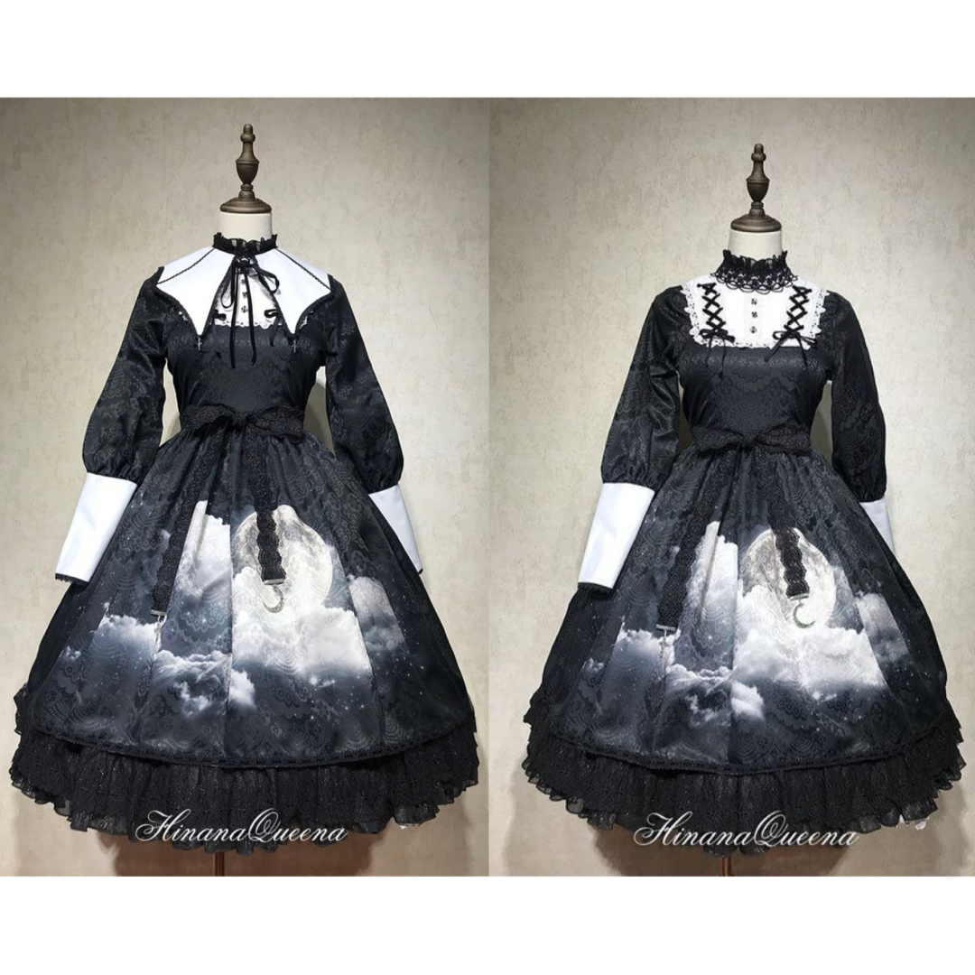 Angelic Pretty(アンジェリックプリティー)の受注生産廃盤品 -The Cloudy Moon Night- ワンピース エンタメ/ホビーのコスプレ(衣装)の商品写真