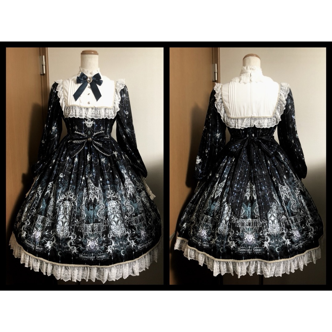 Angelic Pretty(アンジェリックプリティー)の大人気廃盤品 Moonlight Forest アイアンゲート柄ワンピース 緑 エンタメ/ホビーのコスプレ(衣装)の商品写真