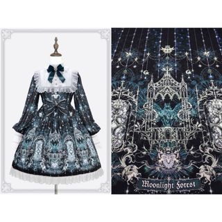 アンジェリックプリティー(Angelic Pretty)の大人気廃盤品 Moonlight Forest アイアンゲート柄ワンピース 緑(衣装)