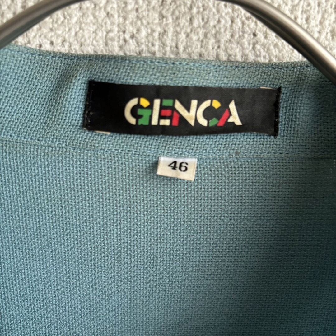 90s GENCA スタンドカラー　長袖シャツ　レトロ　日本製　46 メンズのトップス(シャツ)の商品写真