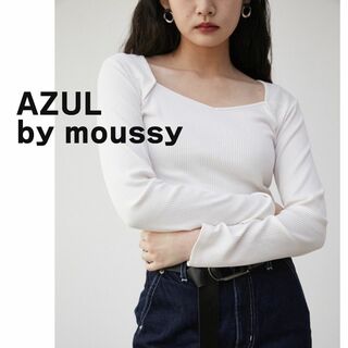 アズールバイマウジー(AZUL by moussy)のAZUL by moussy アズール　マウジー　カットソー　レディース　白(カットソー(長袖/七分))
