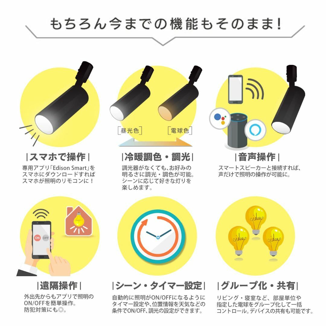 【色:ホワイト_スタイル:スポットライト(ビーム角調節タイプ)】【 Alexa対 スマホ/家電/カメラの冷暖房/空調(その他)の商品写真