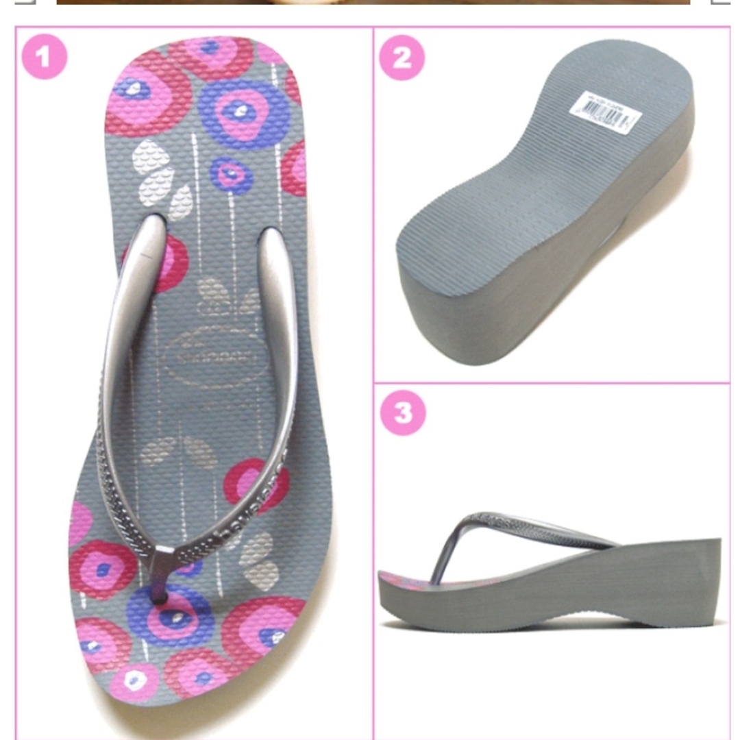 havaianas(ハワイアナス)の【新品】HAVAIANAS / ハワイアナス/花柄　厚底トングビーチサンダル レディースの靴/シューズ(ビーチサンダル)の商品写真