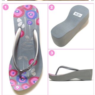 ハワイアナス(havaianas)の【新品】HAVAIANAS / ハワイアナス/花柄　厚底トングビーチサンダル(ビーチサンダル)