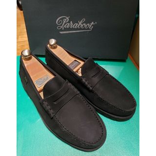 パラブーツ(Paraboot)の【極美品】Paraboot CORAUX RAID ヌバック　黒　ローファー 8(スリッポン/モカシン)